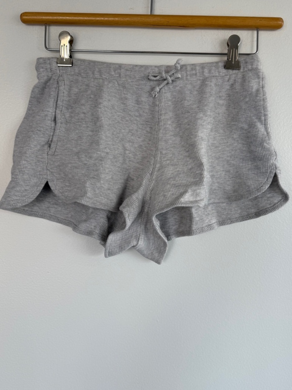 Brandy Melville Light Gray Waffle Athletic Lounge Shorts